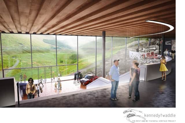 Interior image of proposed motorsport heritage centre in Argyll. Picture: Contributed