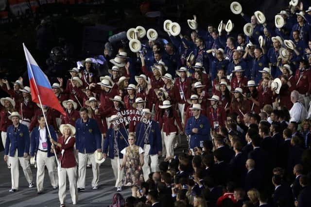 Russias Maria Sharapova carries the flag during the Opening Ceremony at the 2012  London Olympics in London. Picture: PA