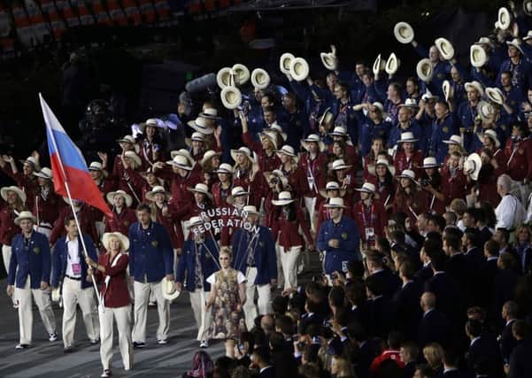Russias Maria Sharapova carries the flag during the Opening Ceremony at the 2012  London Olympics in London. Picture: PA