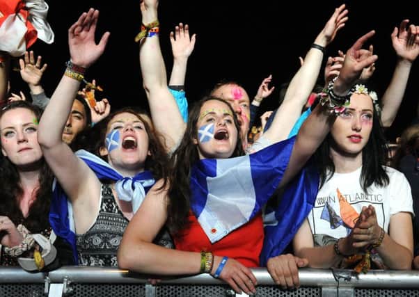 Scots fans enjoy the music. Picture: Lisa Ferguson