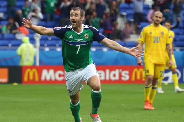 Niall McGinn celebrates his goal for Northern Ireland. Picture: Clive Brunskill/Getty Images