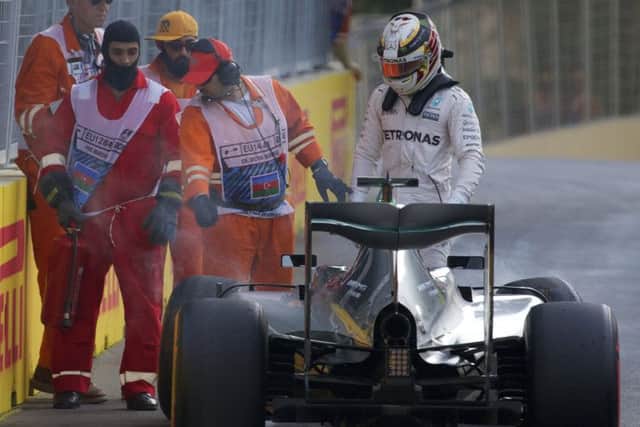 Lewis Hamilton encountered a frustrating qualifying session in Baku that will see him start from tenth on the grid. Photograph: AP