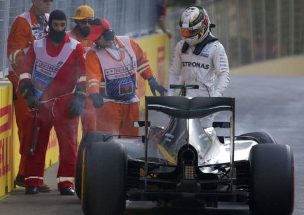 Lewis Hamilton encountered a frustrating qualifying session in Baku that will see him start from tenth on the grid. Photograph: AP