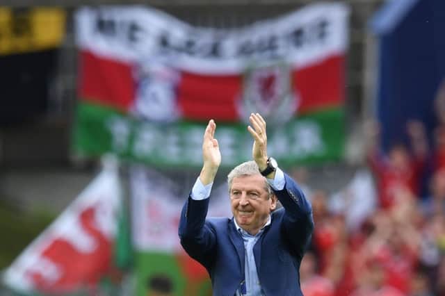 Roy Hodgson applauds fans after his half-time changes led to a nail-biting England win over Wales. Picture: Paul Ellis/Getty