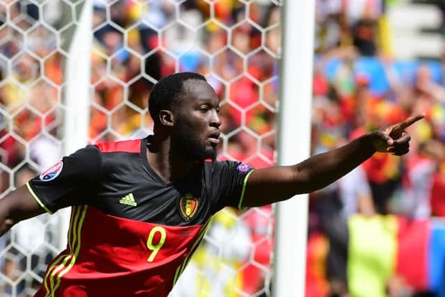 Belgiums Romelu Lukaku celebrates after scoring against Ireland in Bordeaux. Picture: Emmanuel Dunand
