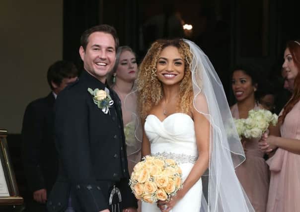 Actor Martin Compston and Tianna Chanel Flynn. Picture: PA