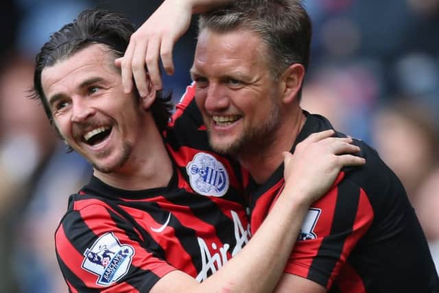 Ex-QPR team-mates Joey Barton and Clint Hill have been reunited at Rangers. Picture: Getty