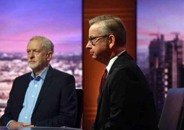 Jeremy Corbyn and Michael Gove appeared on the Andrew Marr Show to discuss the EU. Picture: Getty Images