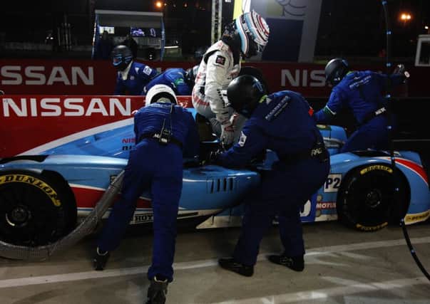 Olympic cycling legend Sir Chris Hoy gets ready for a stint in the Algarve Pro Racing Ligier-Nissan LMP2 car at Le Mans. Picture: Getty Images