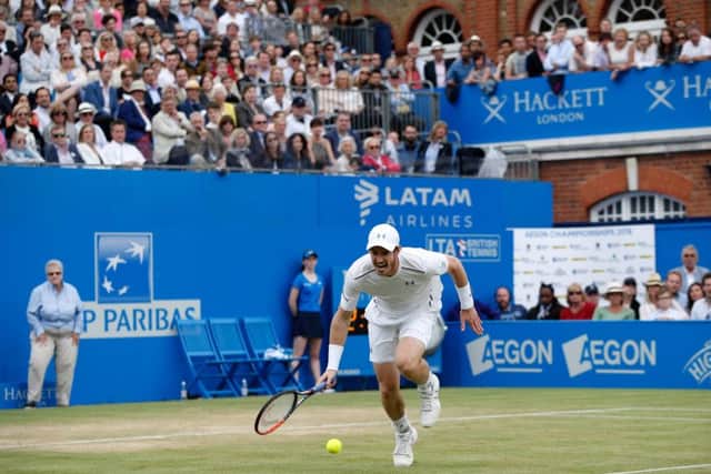 Andy Murray was forced to fight back from a set down against Milos Raonic. Picture: AFP/Getty Images