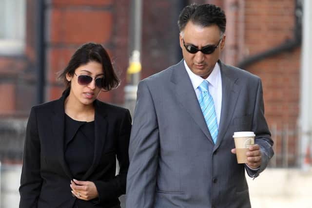 Aisha Ali-Khan with her husband, Metropolitan Police Detective Inspector Afiz Khan outside court. Picture: PA