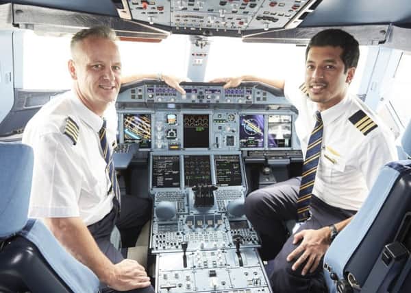 Emirates pilots Thomas Ziarno and Abdulrahman Mohamed Al-Busaeedi