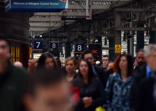 Glasgow's Central station at rush hour this morning. Picture: SWNS