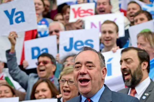 Alex Salmond, before the 2014 independence referendum, assured voters that a Yes vote would not mean EU exit. Picture: Getty