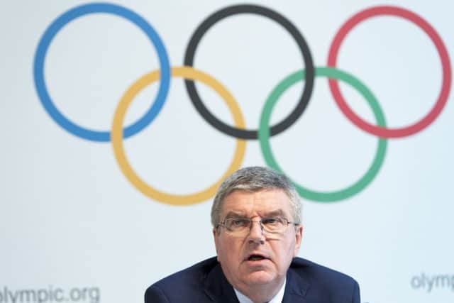 International Olympic Committee president Thomas Bach speaks during the summit in Lausanne. Picture: Laurent Gillieron/Keystone via AP