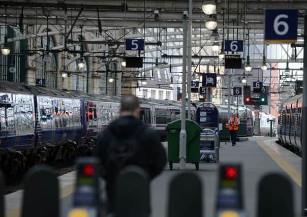 Glasgow's Central station quiet at rush hour this morning. Picture: SWNS