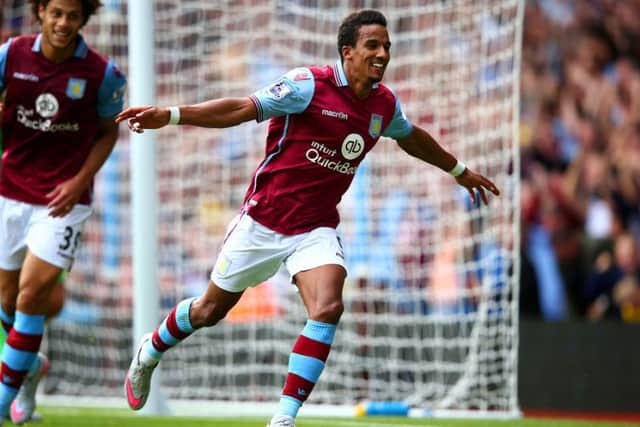 Scott Sinclair, seen here celebrating a goal for Aston Villa, is wanted by Celtic. Picture: Getty Images