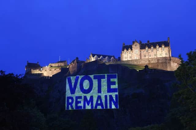 The projection is aimed at increasing support for a Remain vote. Picture: Greg Macvean