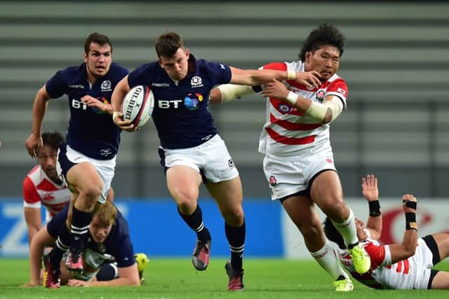 Matt Scott on the rampage during Scotland's first Test win over Japan in Toyota City. Picture: Atsushi Tomura/Getty Images
