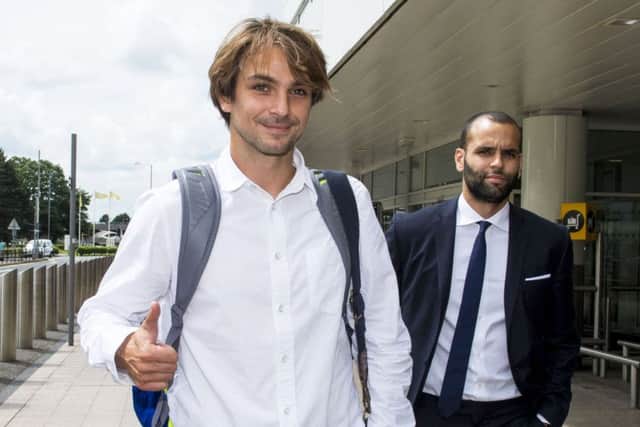 Niko Kranjcar arrives at Glasgow Airport prior to his medical. Picture: SNS