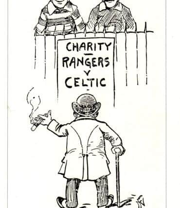 A cartoon before the 1904 Glasgow Charity Cup final bemoans the dominance of both clubs.