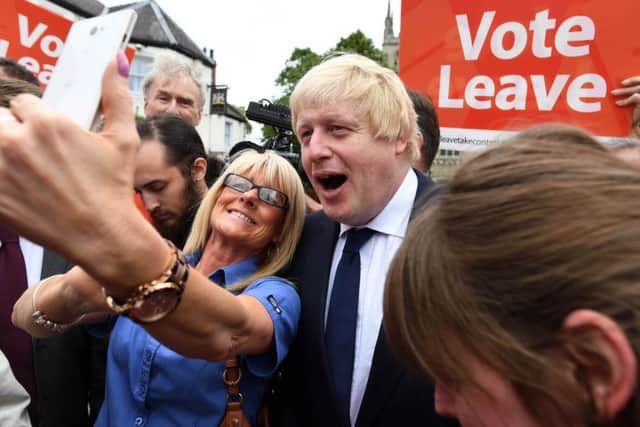 Boris Johnson poses for a selfie and meets voters in Selby, North Yorkshire. Picture: PA