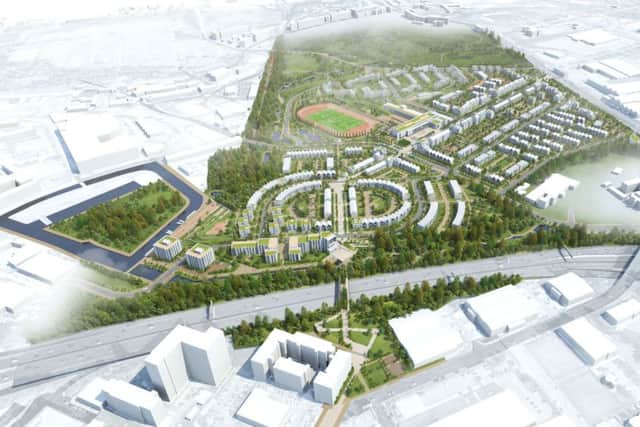 Looking south torwards the redeveloped Sighthill. A new bridge over the M8 will reconnect the area with Glasgow city centre. Picture: Contributed