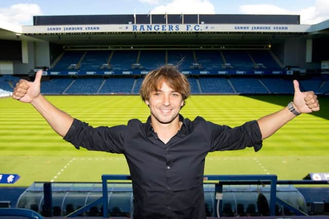 Niko Kranjcar, pictured yesterday at Ibrox, was targeted with flares on his return to Dinamo Zagreb with Hadjuk Split. Picture: Kirk O'Rourke/Rangers FC