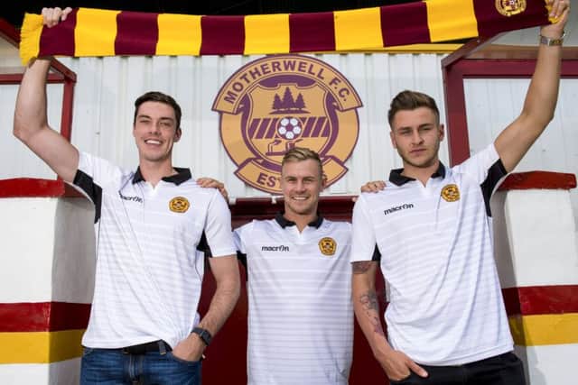 New Motherwell signings (L-R) Ben Heneghan, Richard Tait and Jacob Blyth. Picture: Craig Foy/SNS