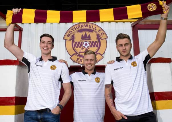New Motherwell signings (L-R) Ben Heneghan, Richard Tait and Jacob Blyth. Picture: Craig Foy/SNS