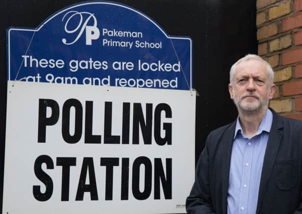 Labour Party leader Jeremy Corbyn cast his vote at a polling station at Pakeman Primary School in Islington. Pictire:  Matt Cardy/Getty Images.