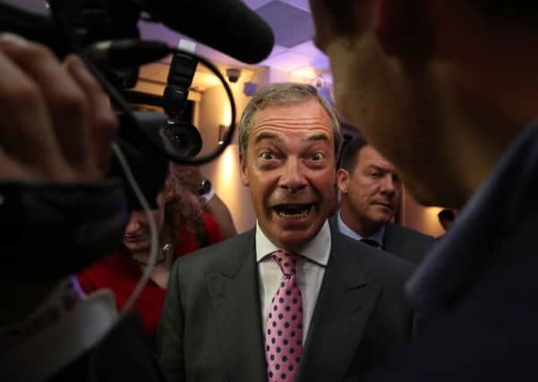 UK Independence Party (UKIP) leader Nigel Farage speaks to journalists at the Leave.EU referendum party at Millbank Tower in central London Picture: AFP PHOTO / GEOFF CADDICKGEOFF CADDICK/AFP/Getty Images