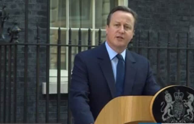 David Cameron delivers his resignation speech. Picture: PA