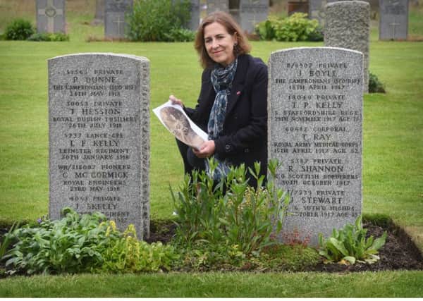 Kirsty Wark campaigns for the Commonwealth War Graves Commission Listening Project at Glasgow Western Necropolis