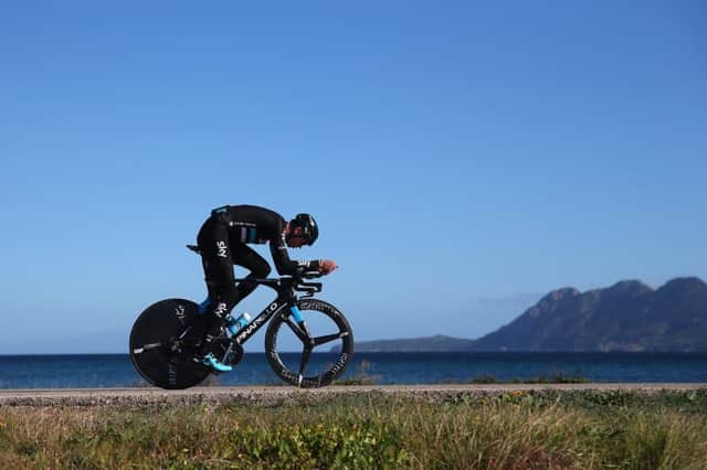 Head down: Chris Froome has a work-out on his time trial bike at the Sky teams training camp in Mallorca 
Picture: Bryn Lennon/Getty Images