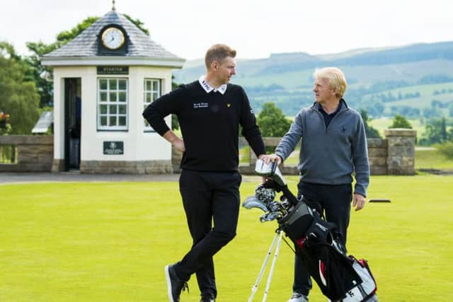 Stephen Gallacher and Gordon Strachan marked the official relaunch of the King's Course at Gleneagles. Picture: SNS