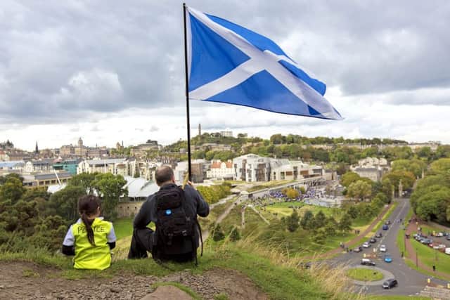A demonstration takes place outside the Scottish Parliament to maintain pressure on the UK Government to deliver on devolution promises.

Picture: Malcolm McCurrach/ TSPL