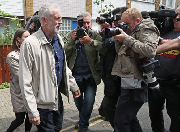 Labour leader Jeremy Corbyn leaves his house in London. Picture: PA