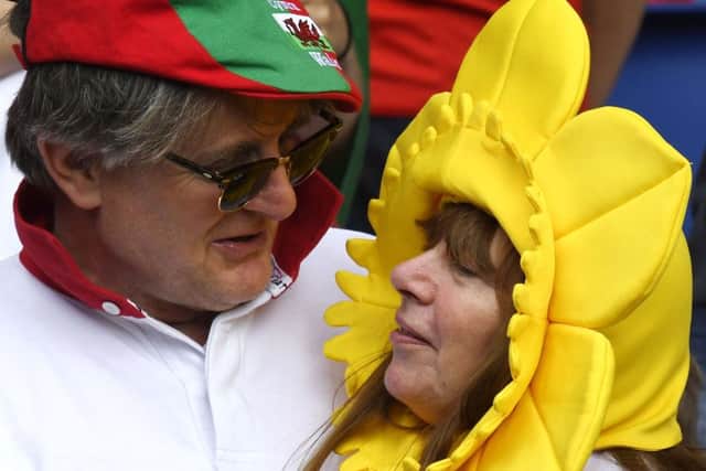 Wales fans are still in the game with their team seeking to reach the last four of a major finals for the first time ever. Picture: AFP/Getty Images
