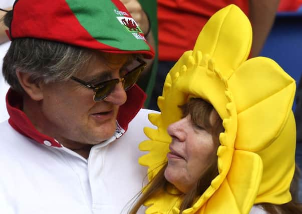 Wales fans are still in the game with their team seeking to reach the last four of a major finals for the first time ever. Picture: AFP/Getty Images