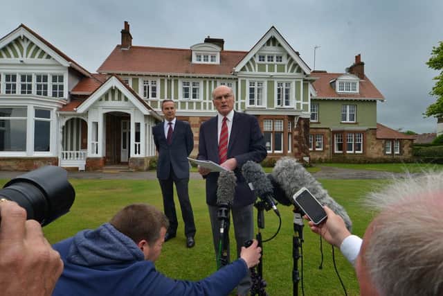 Muirfield captain Henry Fairweather announces the 'no' vote six weeks ago. Picture: Jon Savage