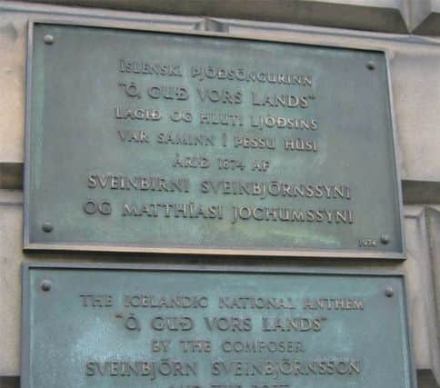 A plaque outside 15 London Street honours the building's role in Icelandic history. Picture: Wikicommons