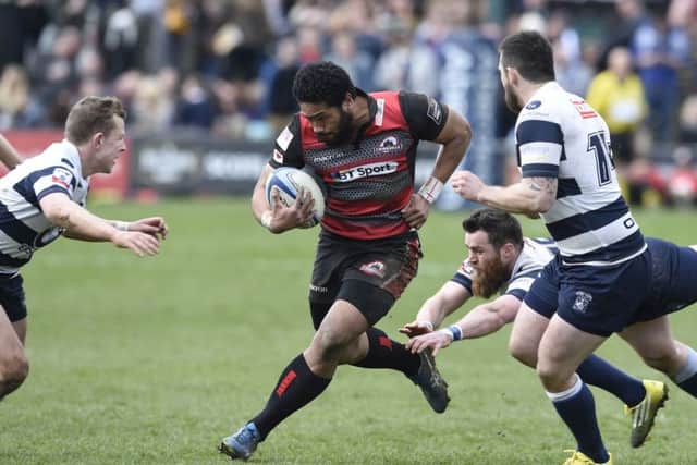 Sasa Tofilau appearing for Edinburgh at the Melrose Sevens. Picture: Ian Rutherford