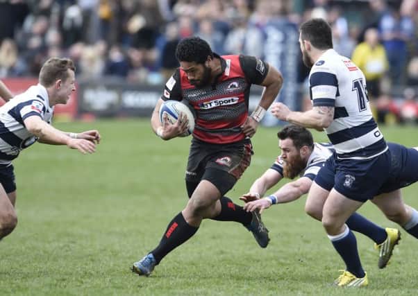 Sasa Tofilau appearing for Edinburgh at the Melrose Sevens. Picture: Ian Rutherford
