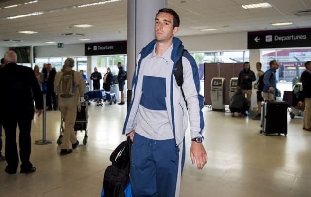 Lee Wallace  was at Edinburgh Airport yesterday as Rangers flew to USA for their training camp. Picture: SNS
