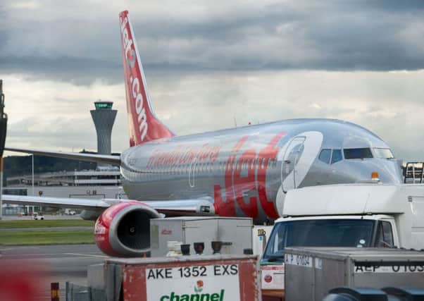 A Jet2 plane at Edinburgh Airport. Picture: Ian Georgeson