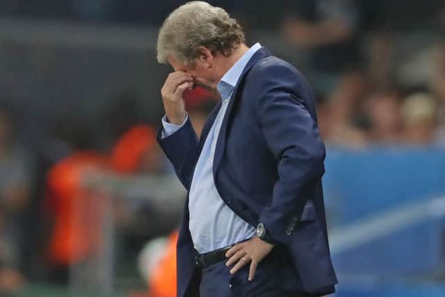 England manager Roy Hodgson looks dejected on the touchline during the Round of 16 match at Stade de Nice, France. Picture: Owen Humphreys/PA Wire