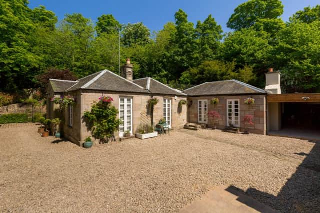 The exterior of the house in its own walled garden