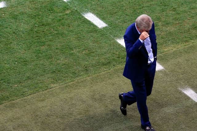 Roy Hodgson is a picture of dejection during England's defeat by Iceland. Picture: Jonathan Brady/PA Wire