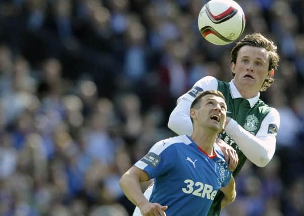 Jason Holt, pictured in action against Liam Henderson of Hibs in the Scottish Cup final, scored 12 goals for Rangers last season. Picture:
Neil Hanna
